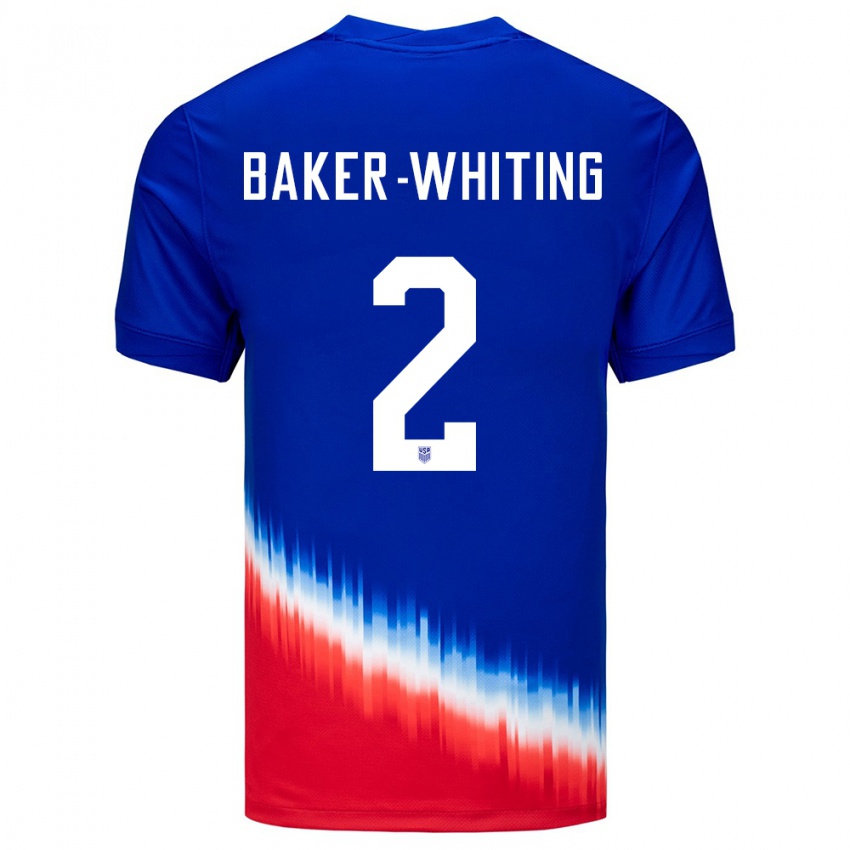 Kinder Vereinigte Staaten Reed Baker Whiting #2 Blau Auswärtstrikot Trikot 24-26 T-Shirt Schweiz