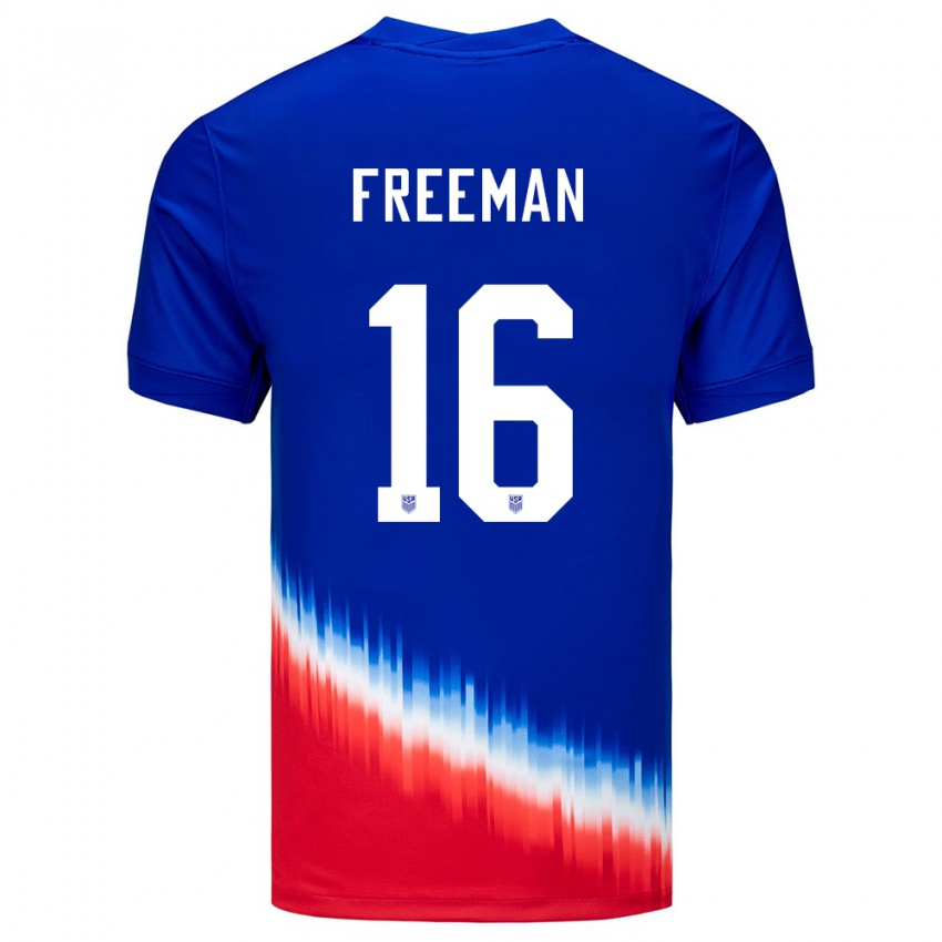 Kinder Vereinigte Staaten Alex Freeman #16 Blau Auswärtstrikot Trikot 24-26 T-Shirt Schweiz