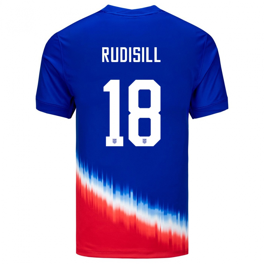 Kinder Vereinigte Staaten Paulo Rudisill #18 Blau Auswärtstrikot Trikot 24-26 T-Shirt Schweiz