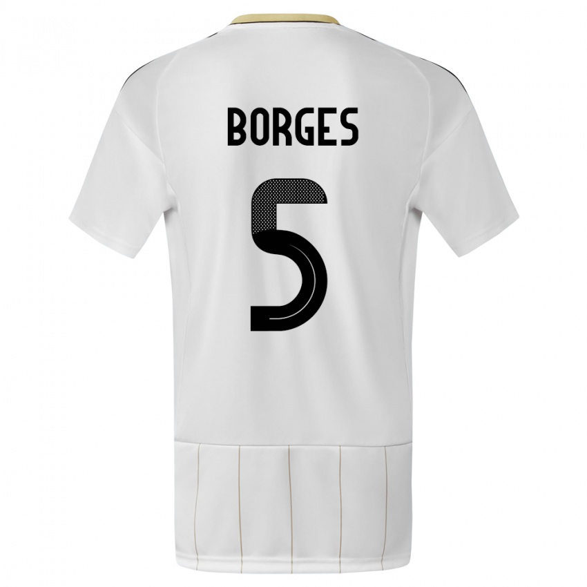 Enfant Maillot Costa Rica Celso Borges #5 Blanc Tenues Extérieur 24-26 T-Shirt Suisse
