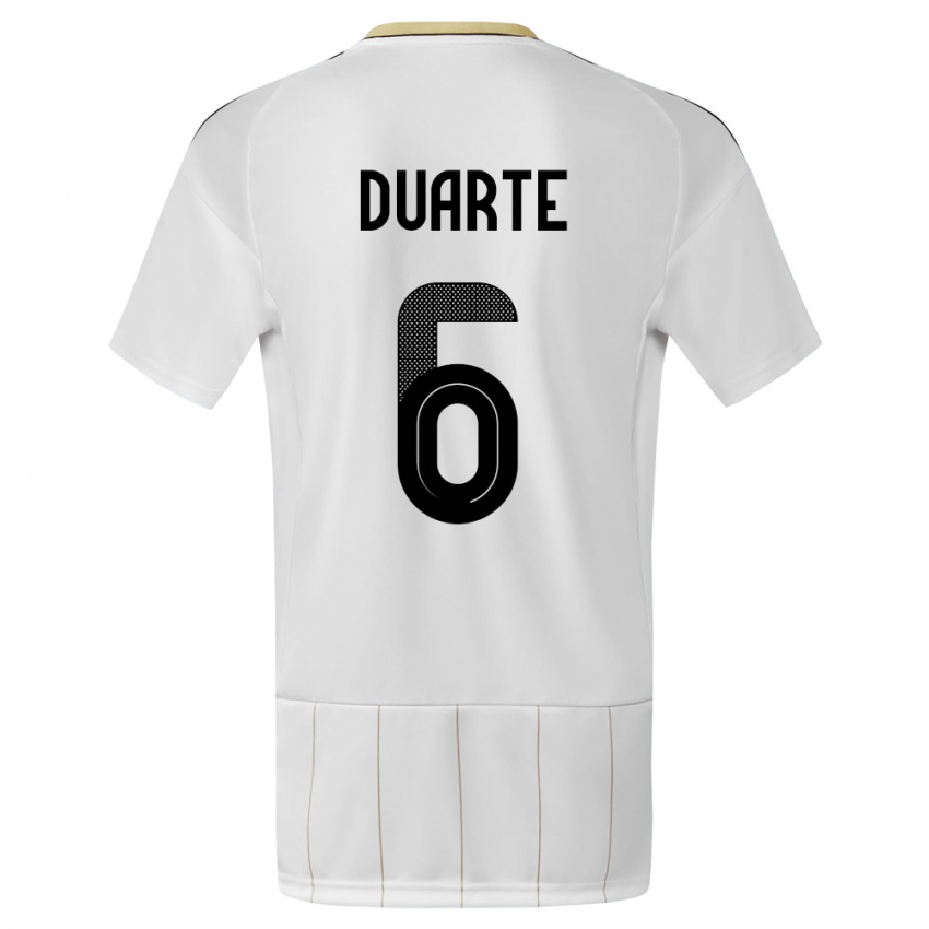 Enfant Maillot Costa Rica Oscar Duarte #6 Blanc Tenues Extérieur 24-26 T-Shirt Suisse
