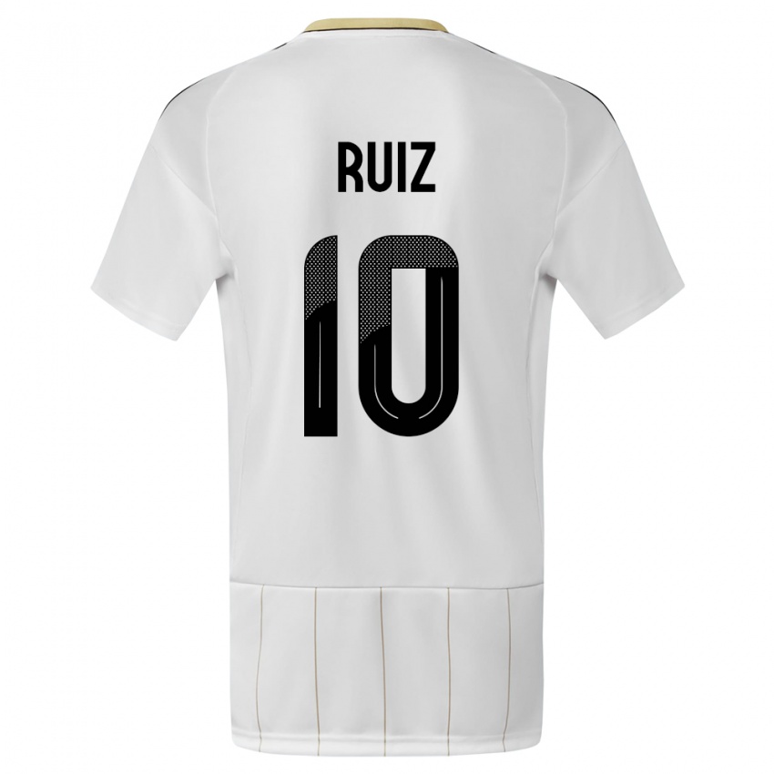 Enfant Maillot Costa Rica Bryan Ruiz #10 Blanc Tenues Extérieur 24-26 T-Shirt Suisse