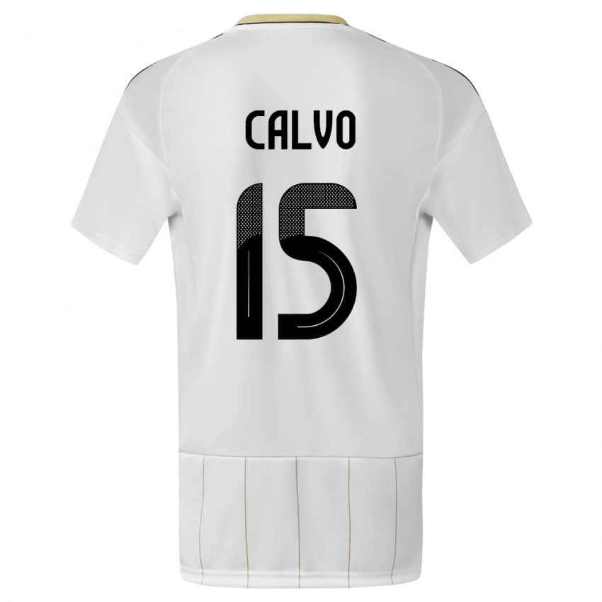 Kinder Costa Rica Francisco Calvo #15 Weiß Auswärtstrikot Trikot 24-26 T-Shirt Schweiz