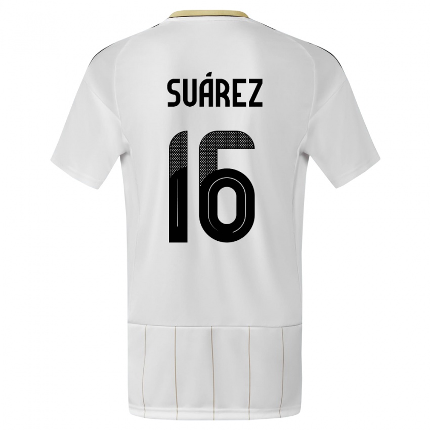 Enfant Maillot Costa Rica Aaron Suarez #16 Blanc Tenues Extérieur 24-26 T-Shirt Suisse