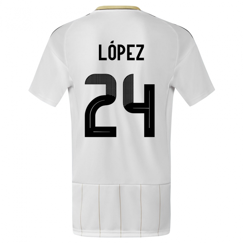 Enfant Maillot Costa Rica Douglas Lopez #24 Blanc Tenues Extérieur 24-26 T-Shirt Suisse