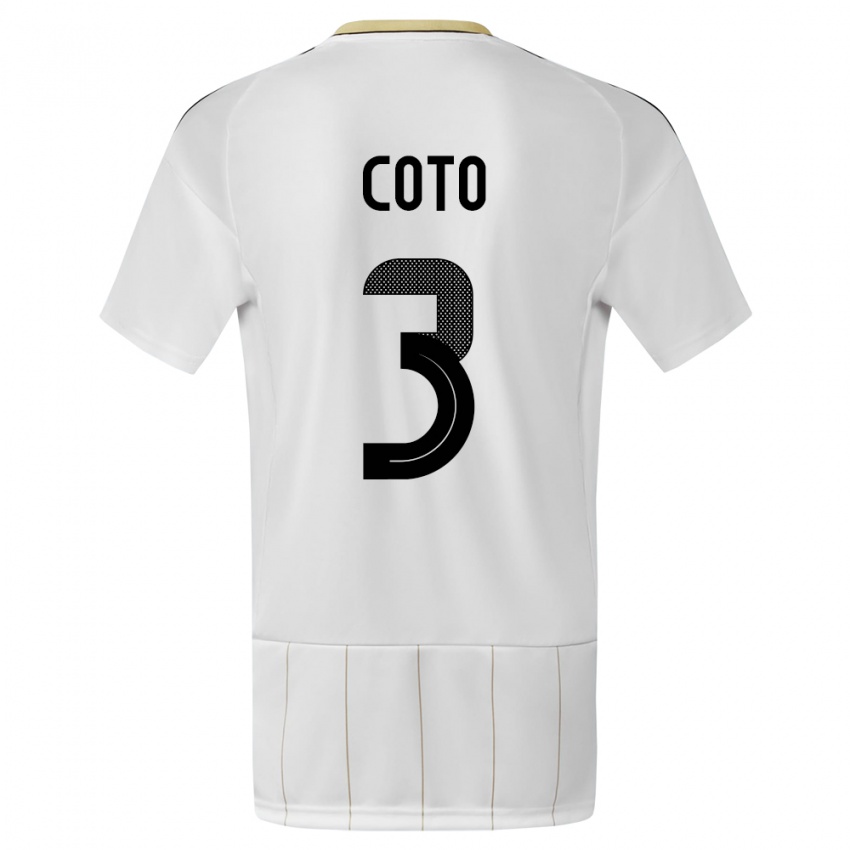 Enfant Maillot Costa Rica Maria Coto #3 Blanc Tenues Extérieur 24-26 T-Shirt Suisse