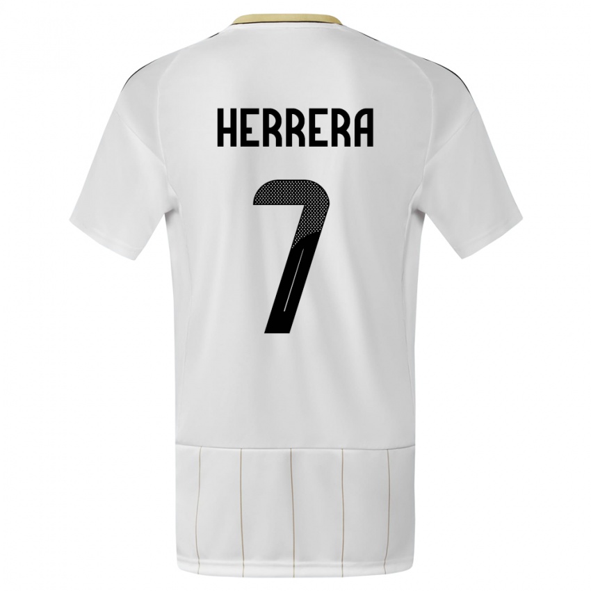 Kinder Costa Rica Melissa Herrera #7 Weiß Auswärtstrikot Trikot 24-26 T-Shirt Schweiz