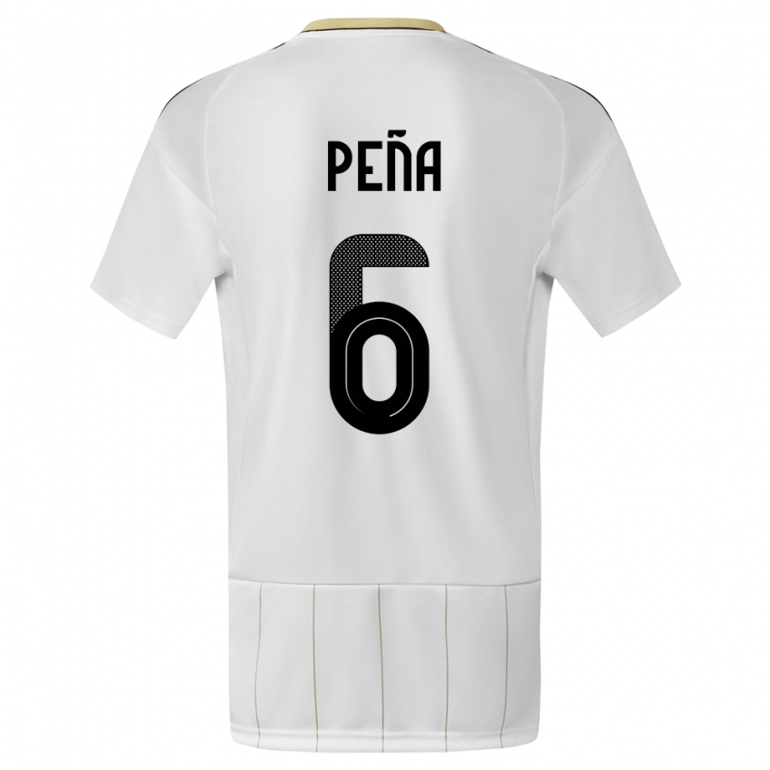 Enfant Maillot Costa Rica Ricardo Pena #6 Blanc Tenues Extérieur 24-26 T-Shirt Suisse