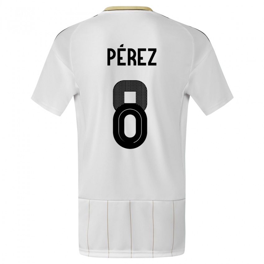 Enfant Maillot Costa Rica Creichel Perez #8 Blanc Tenues Extérieur 24-26 T-Shirt Suisse