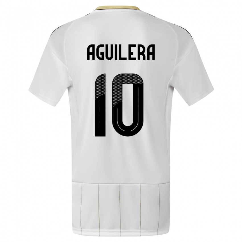 Enfant Maillot Costa Rica Brandon Aguilera #10 Blanc Tenues Extérieur 24-26 T-Shirt Suisse