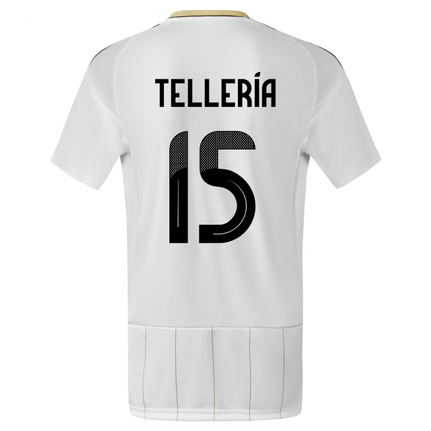 Enfant Maillot Costa Rica Jostin Telleria #15 Blanc Tenues Extérieur 24-26 T-Shirt Suisse