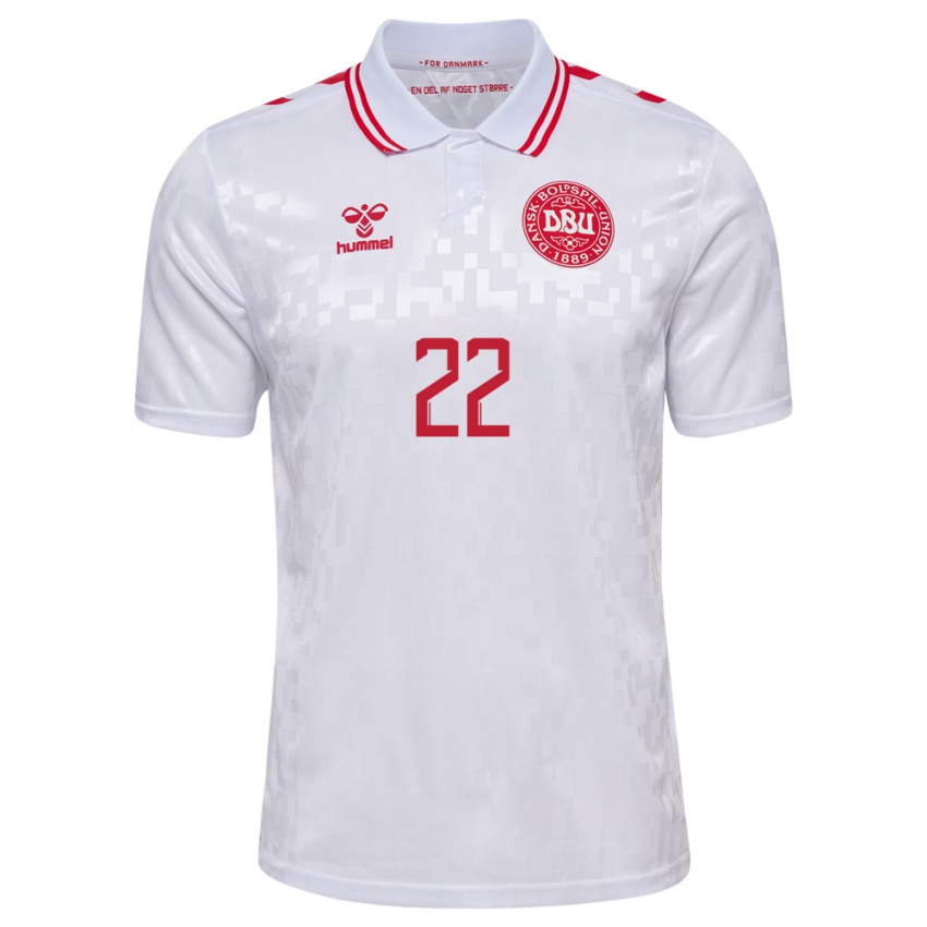 Kinder Dänemark Frederik Ronnow #22 Weiß Auswärtstrikot Trikot 24-26 T-Shirt Schweiz
