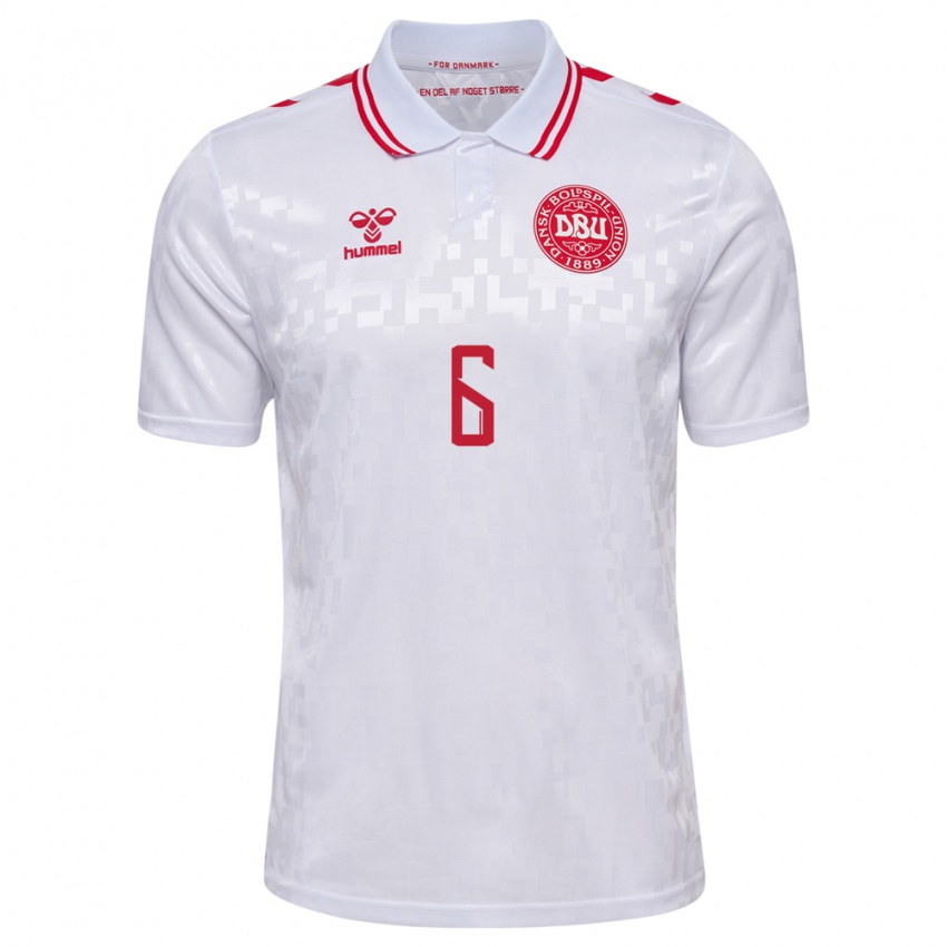 Kinder Dänemark Casper Winther #6 Weiß Auswärtstrikot Trikot 24-26 T-Shirt Schweiz