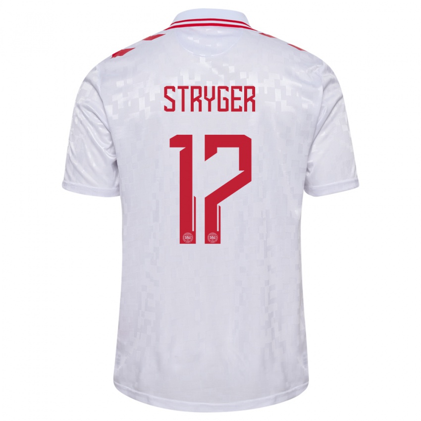 Kinder Dänemark Jens Stryger Larsen #17 Weiß Auswärtstrikot Trikot 24-26 T-Shirt Schweiz