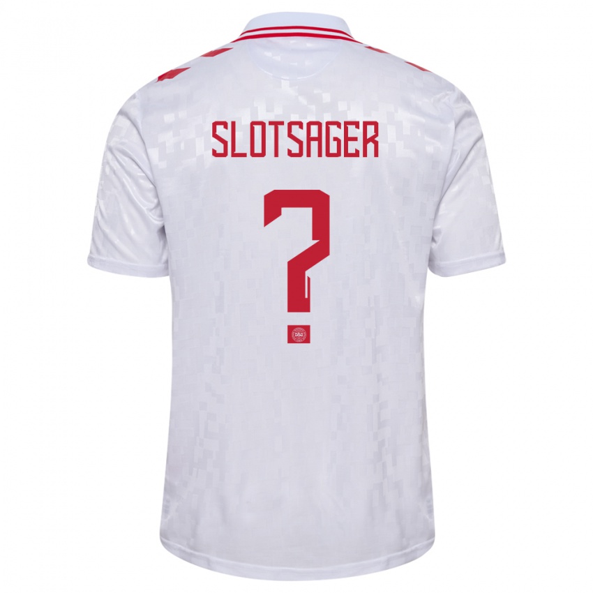 Kinder Dänemark Tobias Slotsager #0 Weiß Auswärtstrikot Trikot 24-26 T-Shirt Schweiz