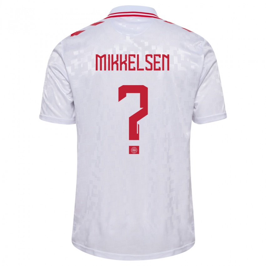 Kinder Dänemark Sebastian Mikkelsen #0 Weiß Auswärtstrikot Trikot 24-26 T-Shirt Schweiz