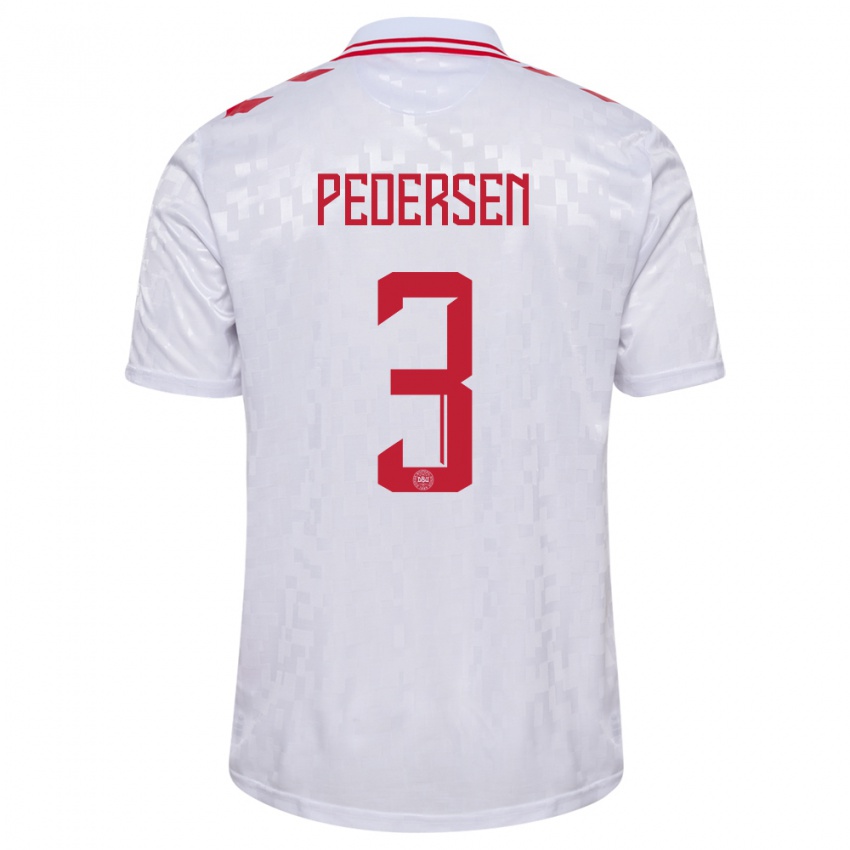 Kinder Dänemark Stine Ballisager Pedersen #3 Weiß Auswärtstrikot Trikot 24-26 T-Shirt Schweiz