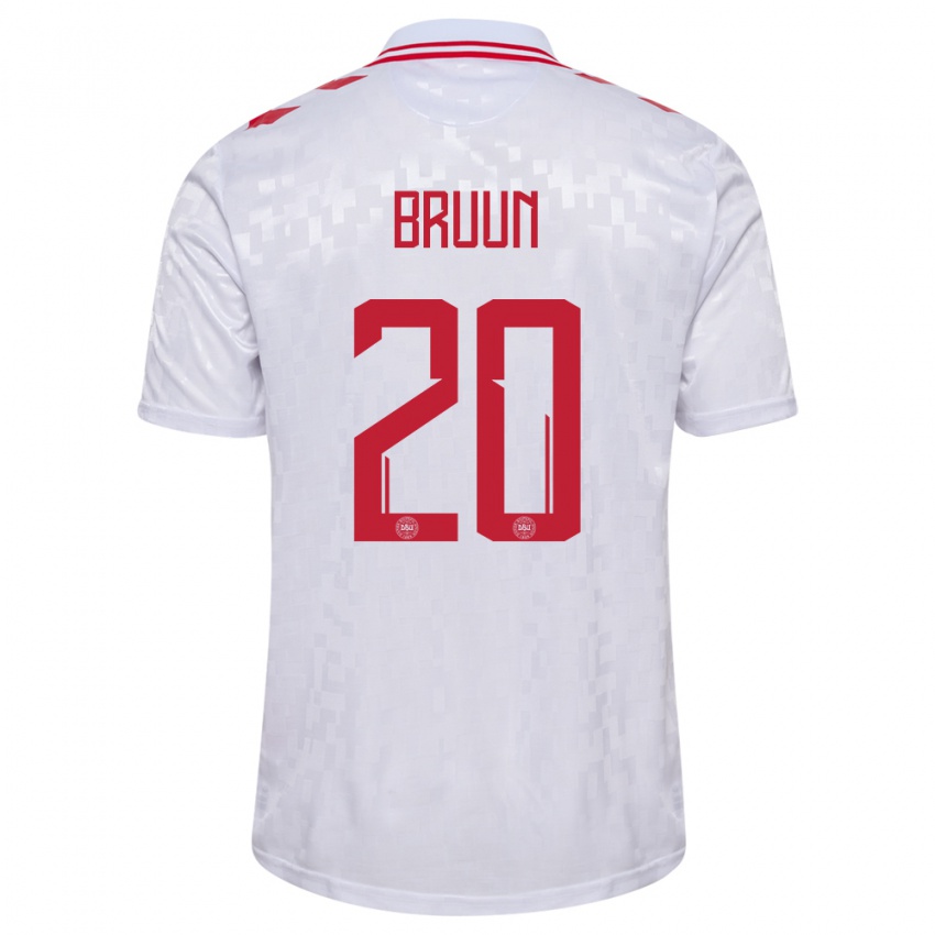 Enfant Maillot Danemark Signe Bruun #20 Blanc Tenues Extérieur 24-26 T-Shirt Suisse
