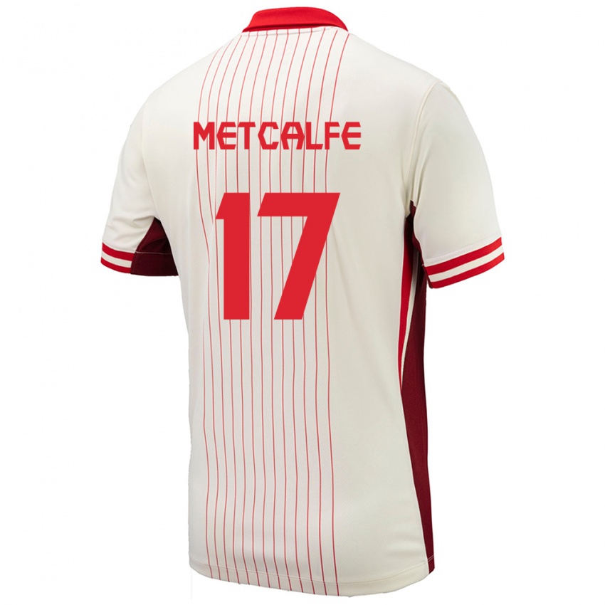 Enfant Maillot Canada Patrick Metcalfe #17 Blanc Tenues Extérieur 24-26 T-Shirt Suisse