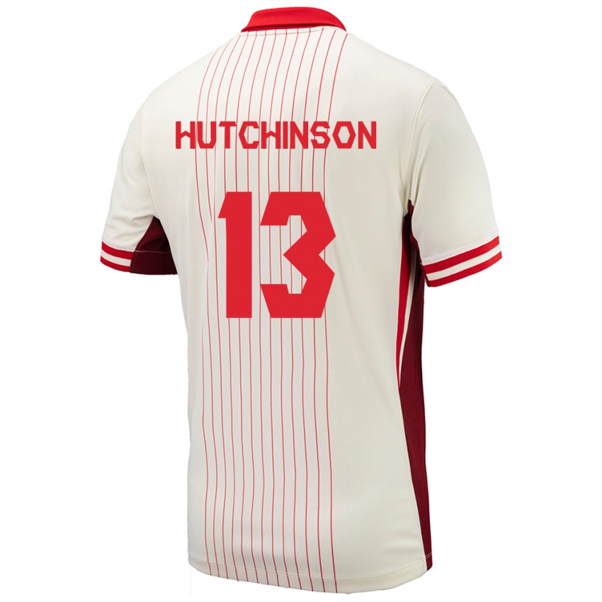 Kinder Kanada Atiba Hutchinson #13 Weiß Auswärtstrikot Trikot 24-26 T-Shirt Schweiz