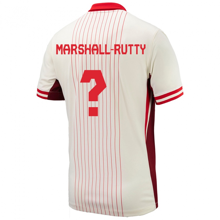 Enfant Maillot Canada Jahkeele Marshall Rutty #0 Blanc Tenues Extérieur 24-26 T-Shirt Suisse