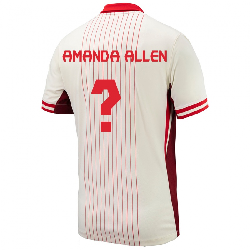 Enfant Maillot Canada Amanda Allen #0 Blanc Tenues Extérieur 24-26 T-Shirt Suisse