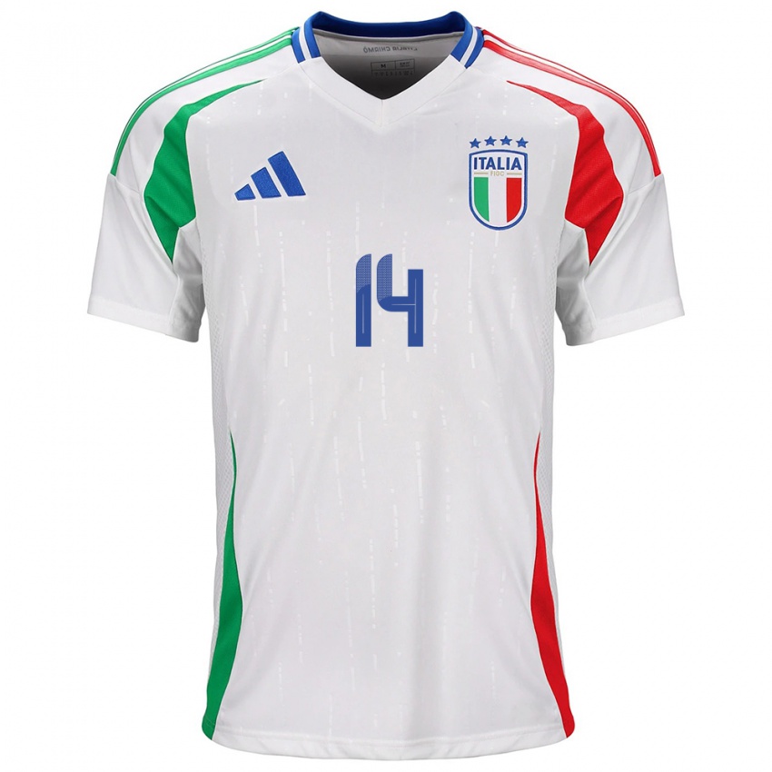 Kinder Italien Federico Chiesa #14 Weiß Auswärtstrikot Trikot 24-26 T-Shirt Schweiz