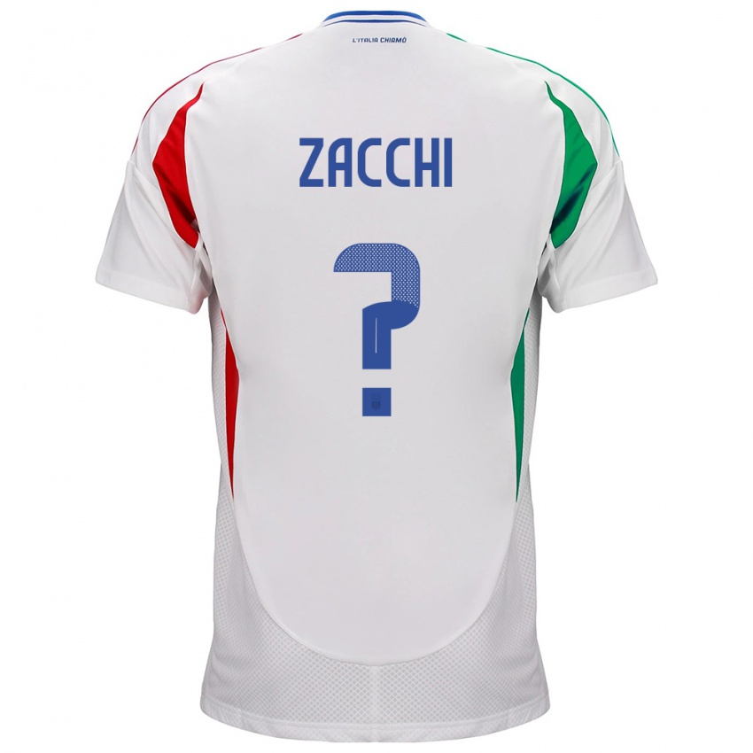 Kinder Italien Gioele Zacchi #0 Weiß Auswärtstrikot Trikot 24-26 T-Shirt Schweiz