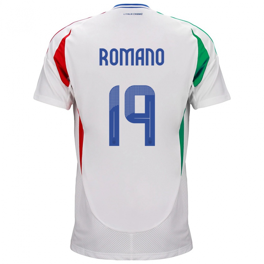 Kinder Italien Marco Romano #19 Weiß Auswärtstrikot Trikot 24-26 T-Shirt Schweiz