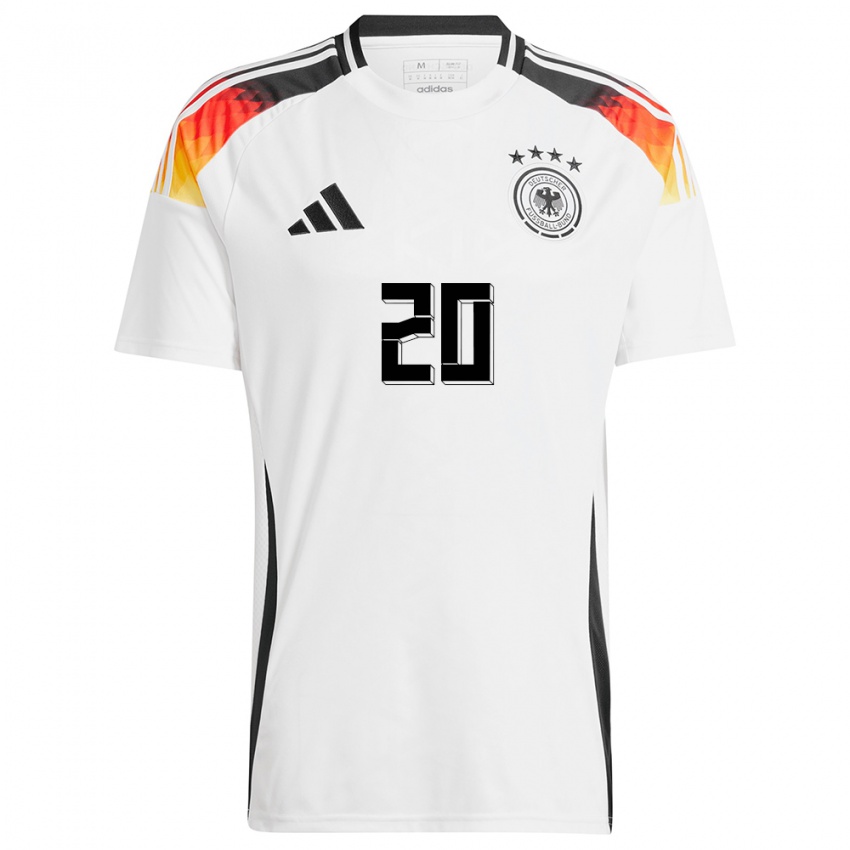 Homme Maillot Allemagne Brajan Gruda #20 Blanc Tenues Domicile 24-26 T-Shirt Suisse