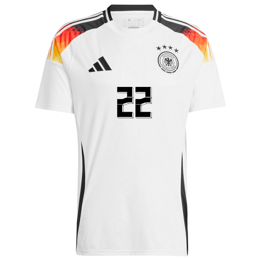 Homme Maillot Allemagne Jule Brand #22 Blanc Tenues Domicile 24-26 T-Shirt Suisse