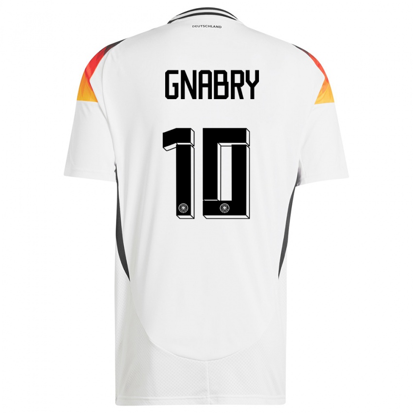 Homme Maillot Allemagne Serge Gnabry #10 Blanc Tenues Domicile 24-26 T-Shirt Suisse