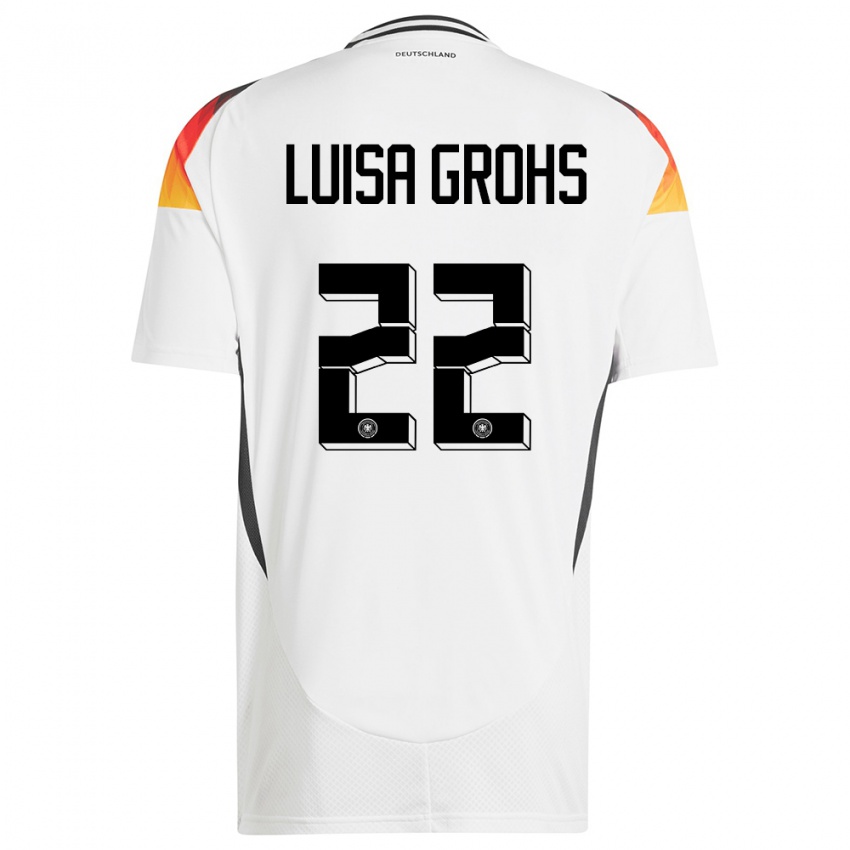 Herren Deutschland Maria Luisa Grohs #22 Weiß Heimtrikot Trikot 24-26 T-Shirt Schweiz