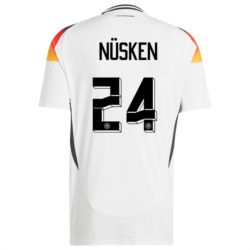 Homme Maillot Allemagne Sjoeke Nusken #24 Blanc Tenues Domicile 24-26 T-Shirt Suisse