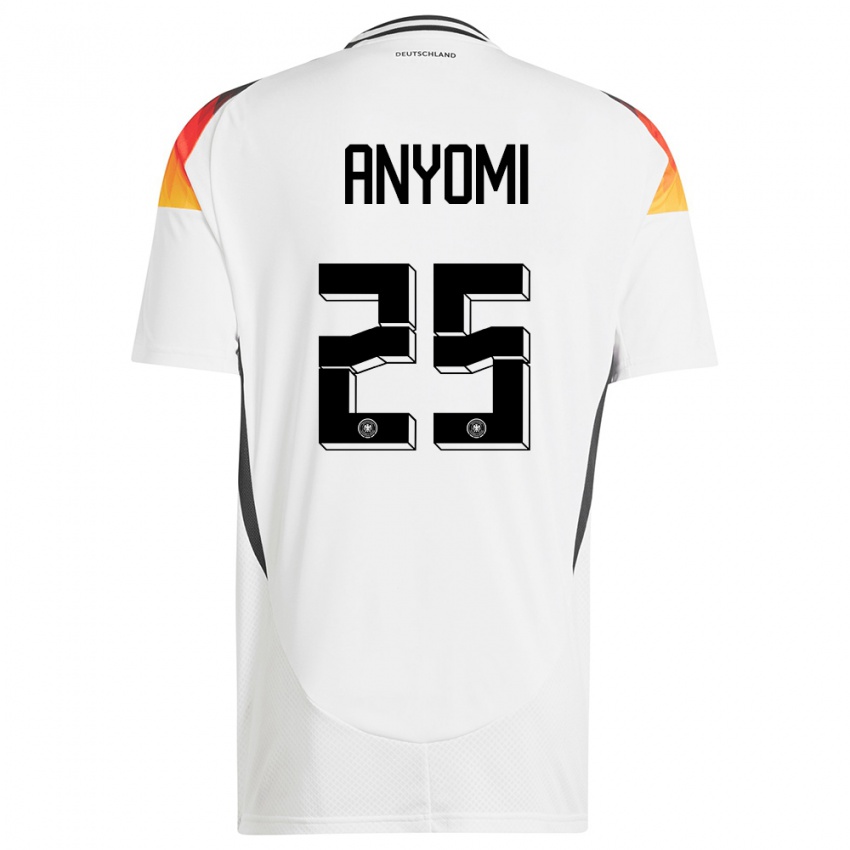 Homme Maillot Allemagne Nicole Anyomi #25 Blanc Tenues Domicile 24-26 T-Shirt Suisse