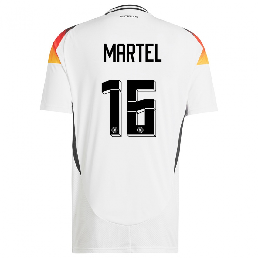 Homme Maillot Allemagne Eric Martel #16 Blanc Tenues Domicile 24-26 T-Shirt Suisse