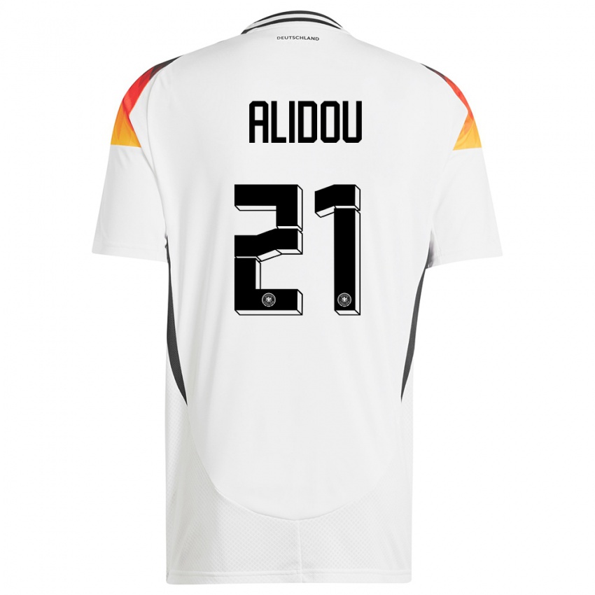 Herren Deutschland Faride Alidou #21 Weiß Heimtrikot Trikot 24-26 T-Shirt Schweiz