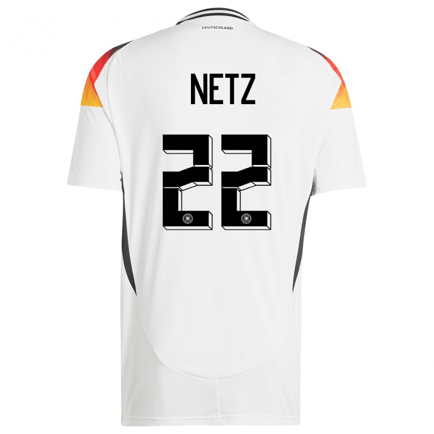 Herren Deutschland Luca Netz #22 Weiß Heimtrikot Trikot 24-26 T-Shirt Schweiz
