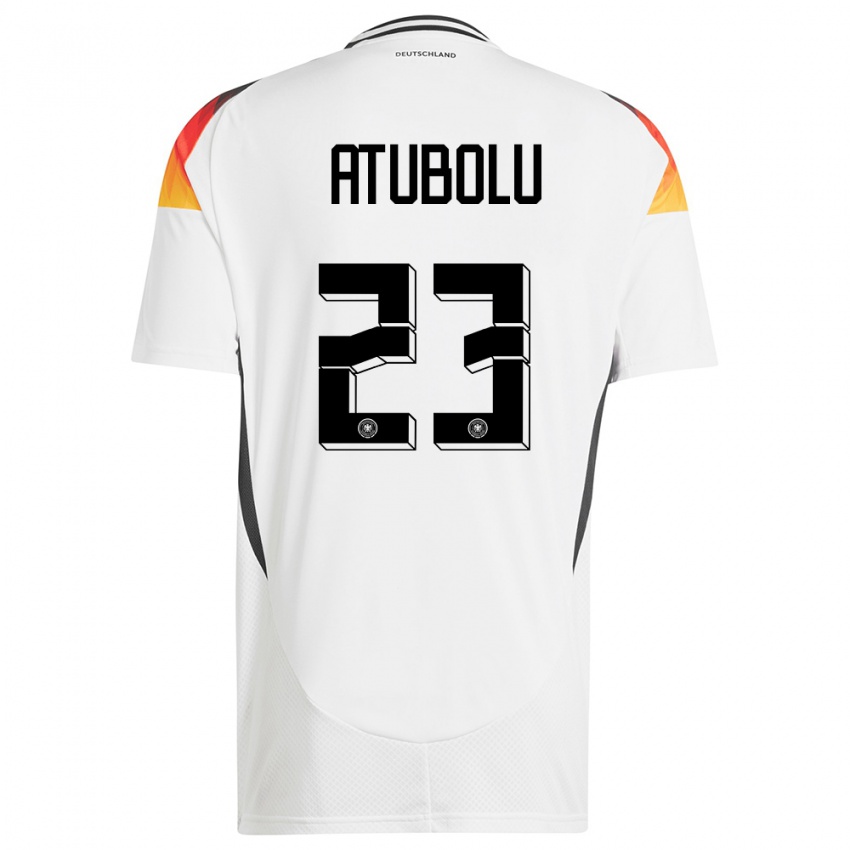 Homme Maillot Allemagne Noah Atubolu #23 Blanc Tenues Domicile 24-26 T-Shirt Suisse