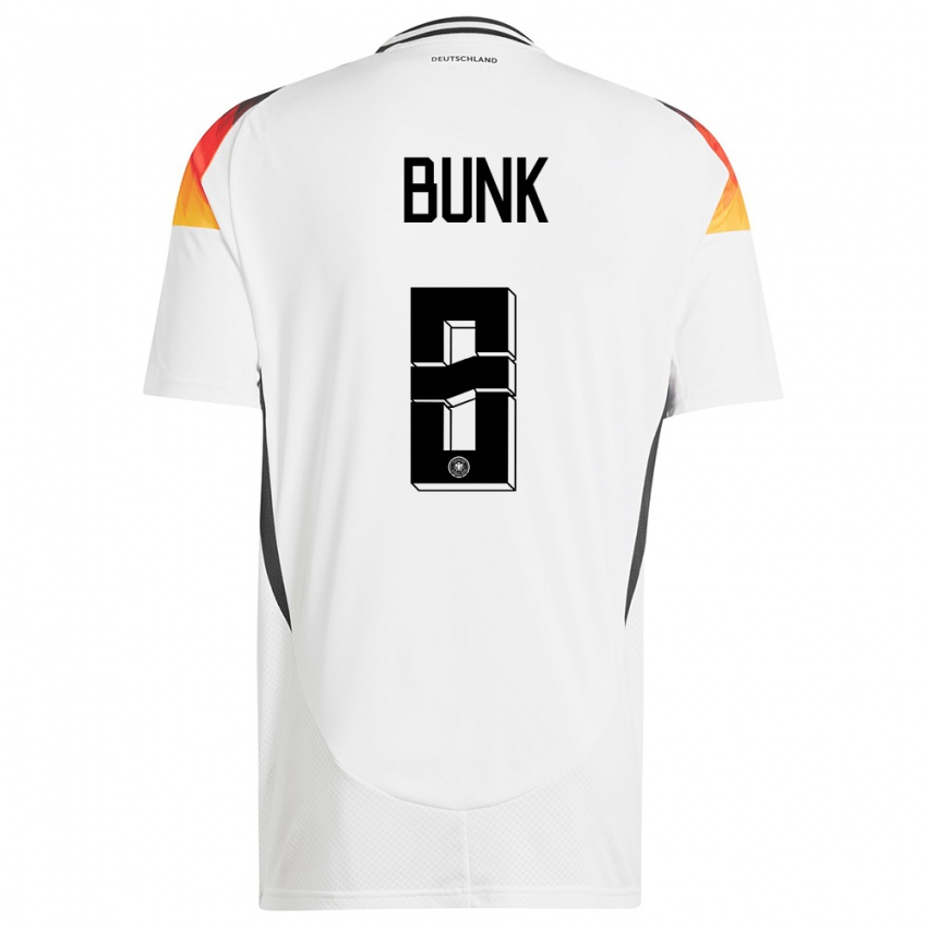 Homme Maillot Allemagne Daniel Bunk #8 Blanc Tenues Domicile 24-26 T-Shirt Suisse
