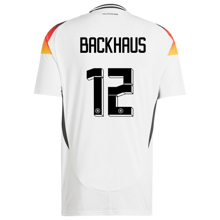 Herren Deutschland Mio Backhaus #12 Weiß Heimtrikot Trikot 24-26 T-Shirt Schweiz