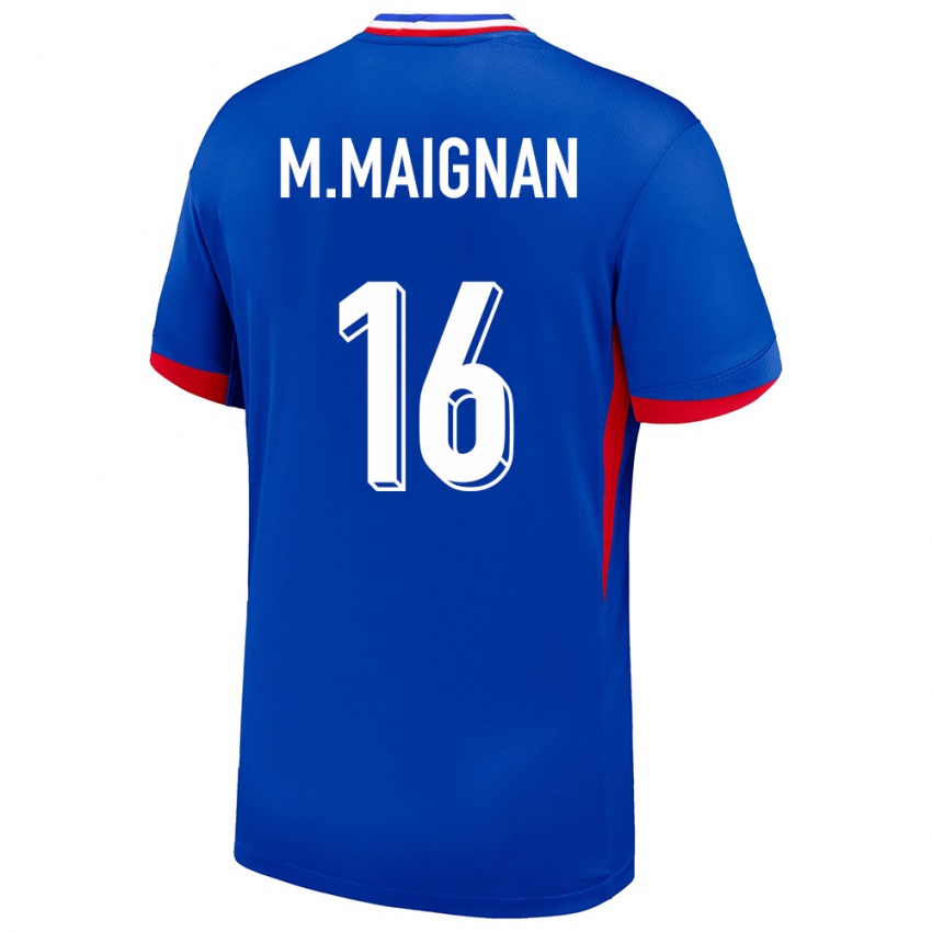 Herren Frankreich Mike Maignan #16 Blau Heimtrikot Trikot 24-26 T-Shirt Schweiz
