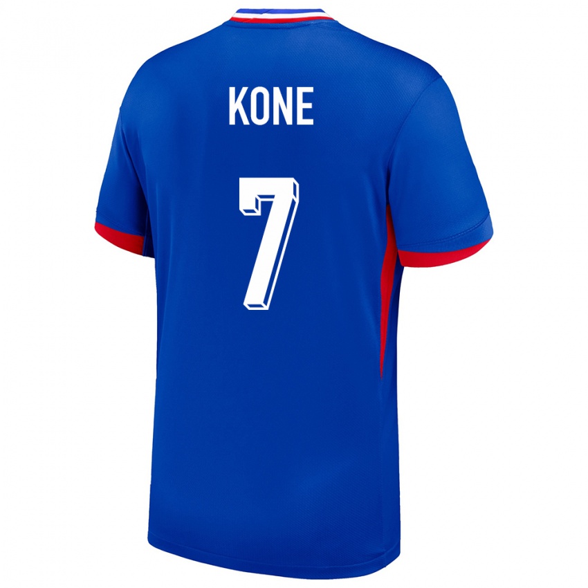 Herren Frankreich Kouadio Kone #7 Blau Heimtrikot Trikot 24-26 T-Shirt Schweiz