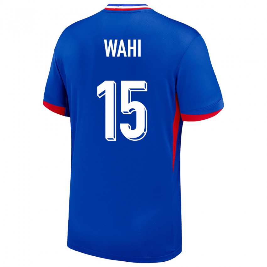 Homme Maillot France Elye Wahi #15 Bleu Tenues Domicile 24-26 T-Shirt Suisse