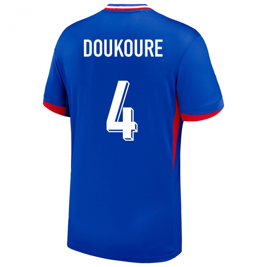 Herren Frankreich Ismael Doukoure #4 Blau Heimtrikot Trikot 24-26 T-Shirt Schweiz