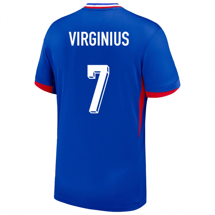 Homme Maillot France Alan Virginius #7 Bleu Tenues Domicile 24-26 T-Shirt Suisse