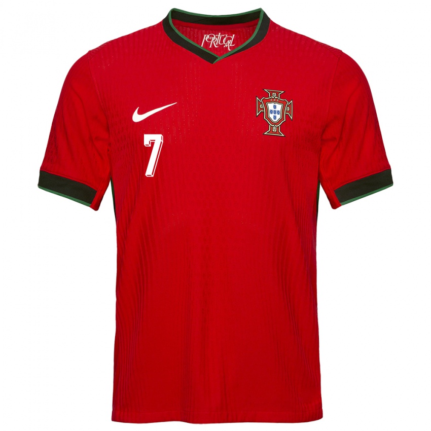 Homme Maillot Portugal Cristiano Ronaldo #7 Rouge Tenues Domicile 24-26 T-Shirt Suisse