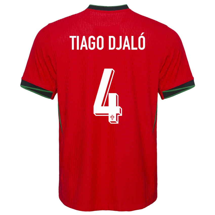 Herren Portugal Tiago Djalo #4 Rot Heimtrikot Trikot 24-26 T-Shirt Schweiz