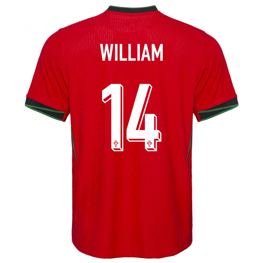 Herren Portugal William Carvalho #14 Rot Heimtrikot Trikot 24-26 T-Shirt Schweiz