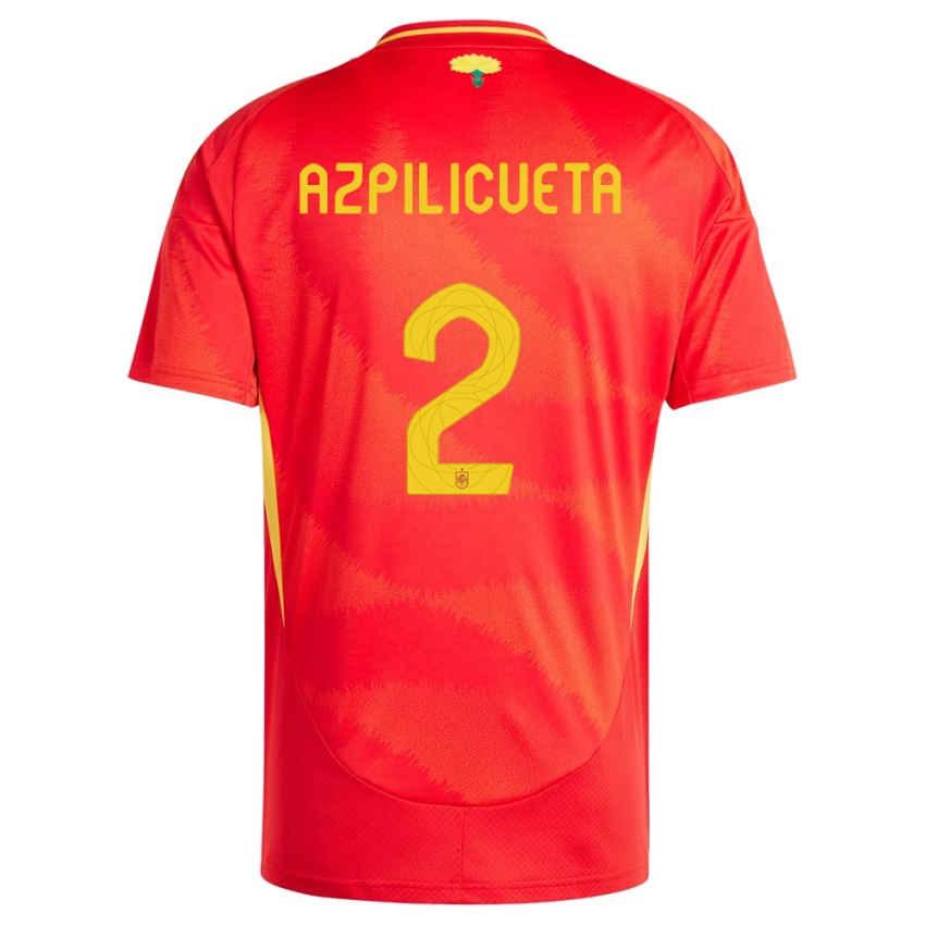 Herren Spanien Cesar Azpilicueta #2 Rot Heimtrikot Trikot 24-26 T-Shirt Schweiz